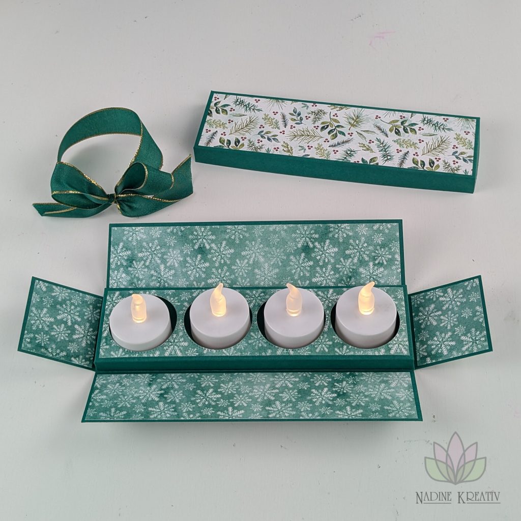 adventskranz elegante tannen und flocken 04